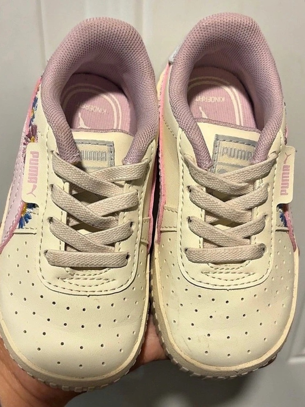 Puma Carina 3.0 Floral Kids Sneakers Cream & Pink